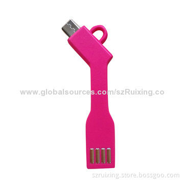Keychain Rubber Cable Flexible Charge Key Usb Cable